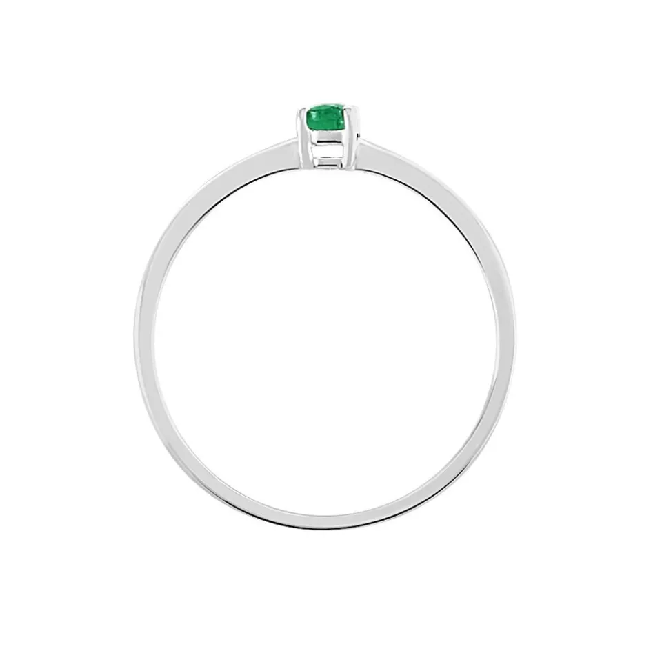 Outlet Histoire d'Or Bague Solitaire Dota Or Blanc Emeraude