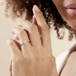 Outlet Histoire d'Or Bague Solitaire Elyana Argent Blanc Oxyde De Zirconium