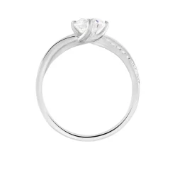 Outlet Histoire d'Or Bague Solitaire Essie Argent Blanc Oxyde De Zirconium