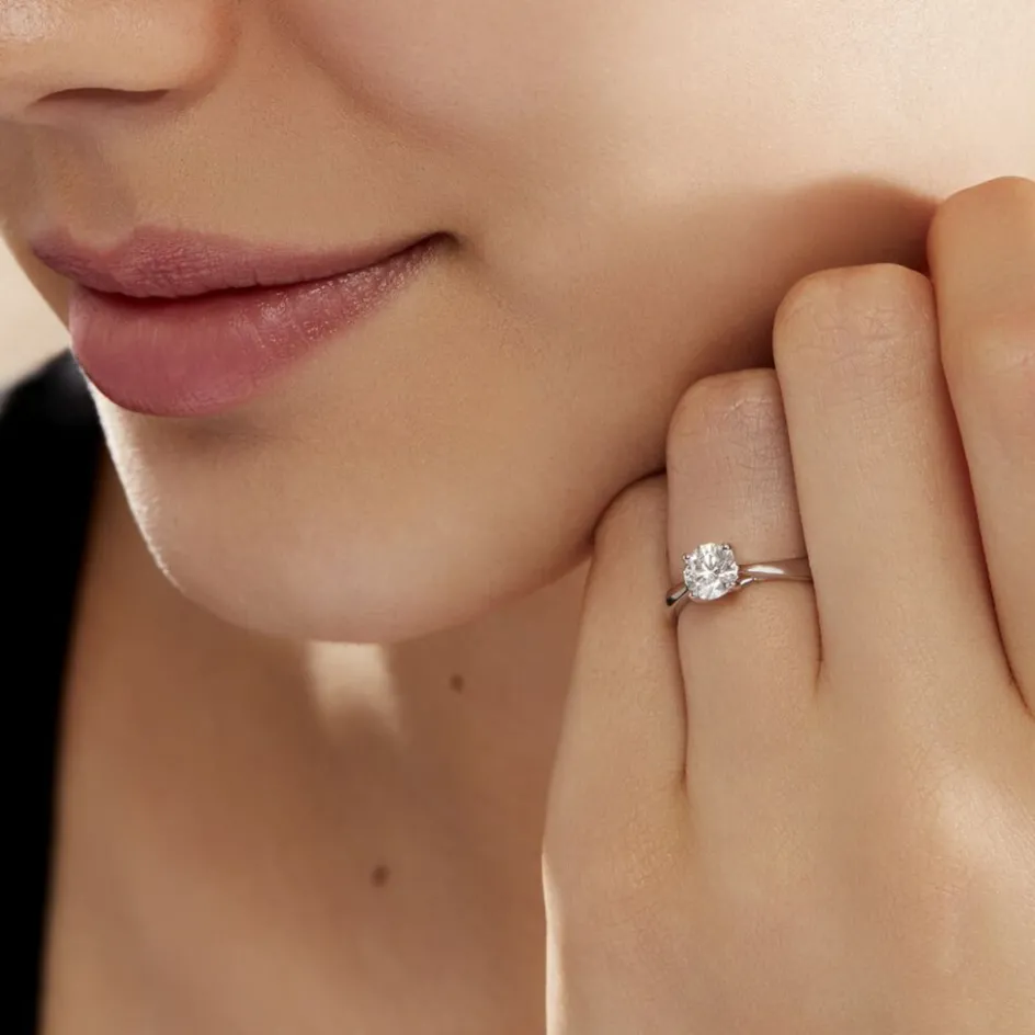 Hot Histoire d'Or Bague Solitaire Fiona Or Blanc Diamant Synthetique or blanc diamant synthétique