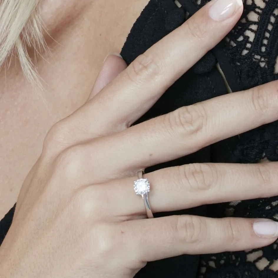 Best Histoire d'Or Bague Solitaire Fiona Or Blanc Diamant Synthetique