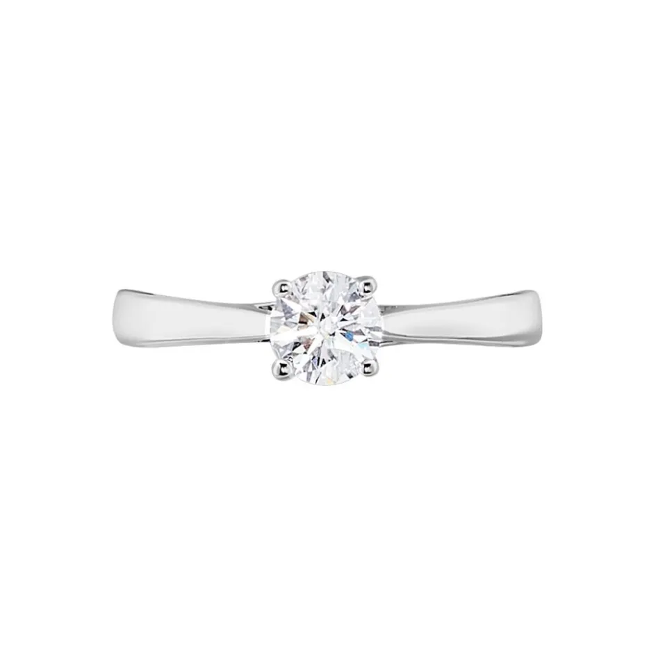 Outlet Histoire d'Or Bague Solitaire Fiona Or Blanc Diamant Synthetique or blanc diamant synthétique
