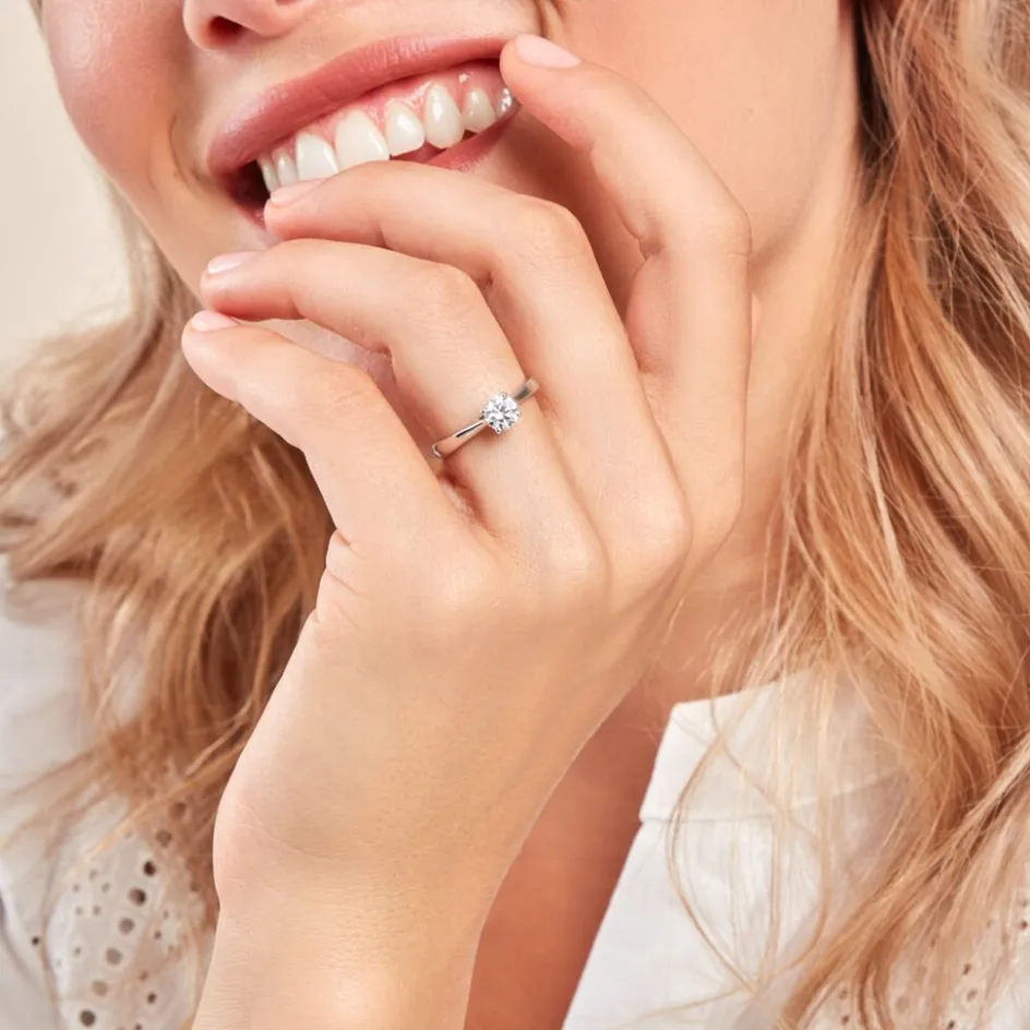 Histoire d'Or Bague Solitaire Fiona Or Blanc Diamant Synthetique* Bagues|Bagues Avec Pierre