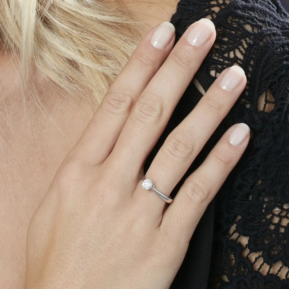 Histoire d'Or Bague Solitaire Fiona Or Blanc Diamant Synthetique* Bagues|Bagues Avec Pierre