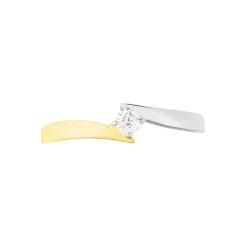 Online Histoire d'Or Bague Solitaire Francienne Or Bicolore Diamant
