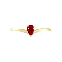 Histoire d'Or Bague Solitaire Goutte or jaune rubis