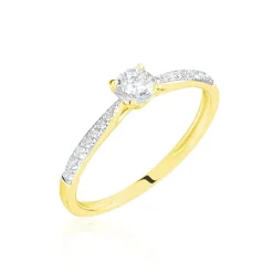 Histoire d'Or Bague Solitaire Hemera or jaune diamant