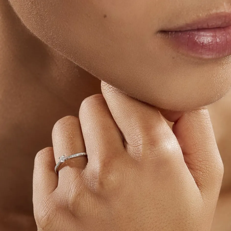 Online Histoire d'Or Bague Solitaire Hemera or blanc diamant