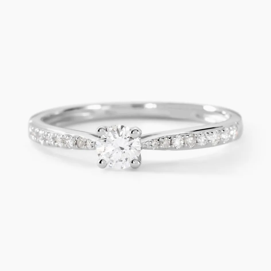Clearance Histoire d'Or Bague Solitaire Hemera or blanc diamant