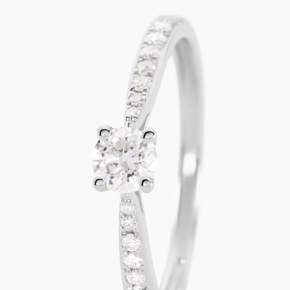 Clearance Histoire d'Or Bague Solitaire Hemera or blanc diamant