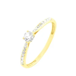 New Histoire d'Or Bague Solitaire Hemera or jaune diamant