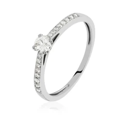 Histoire d'Or Bague Solitaire Hemera platine blanc diamant