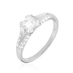 Clearance Histoire d'Or Bague Solitaire Ingrid Or Blanc Diamant