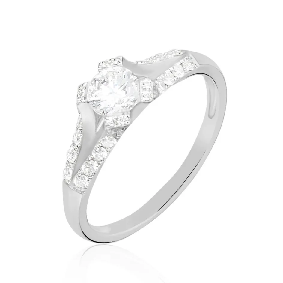 Clearance Histoire d'Or Bague Solitaire Ingrid Or Blanc Diamant