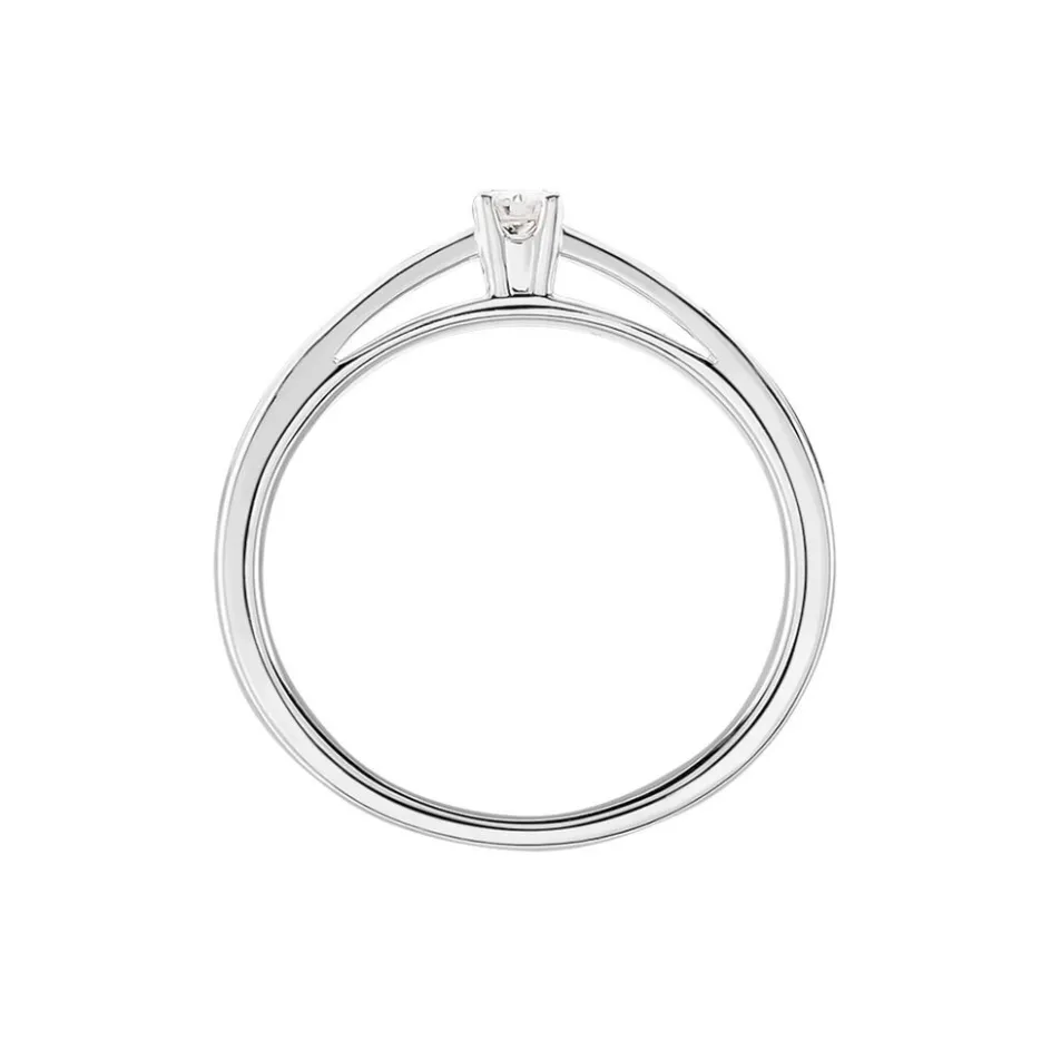 Clearance Histoire d'Or Bague Solitaire Iris or blanc diamant