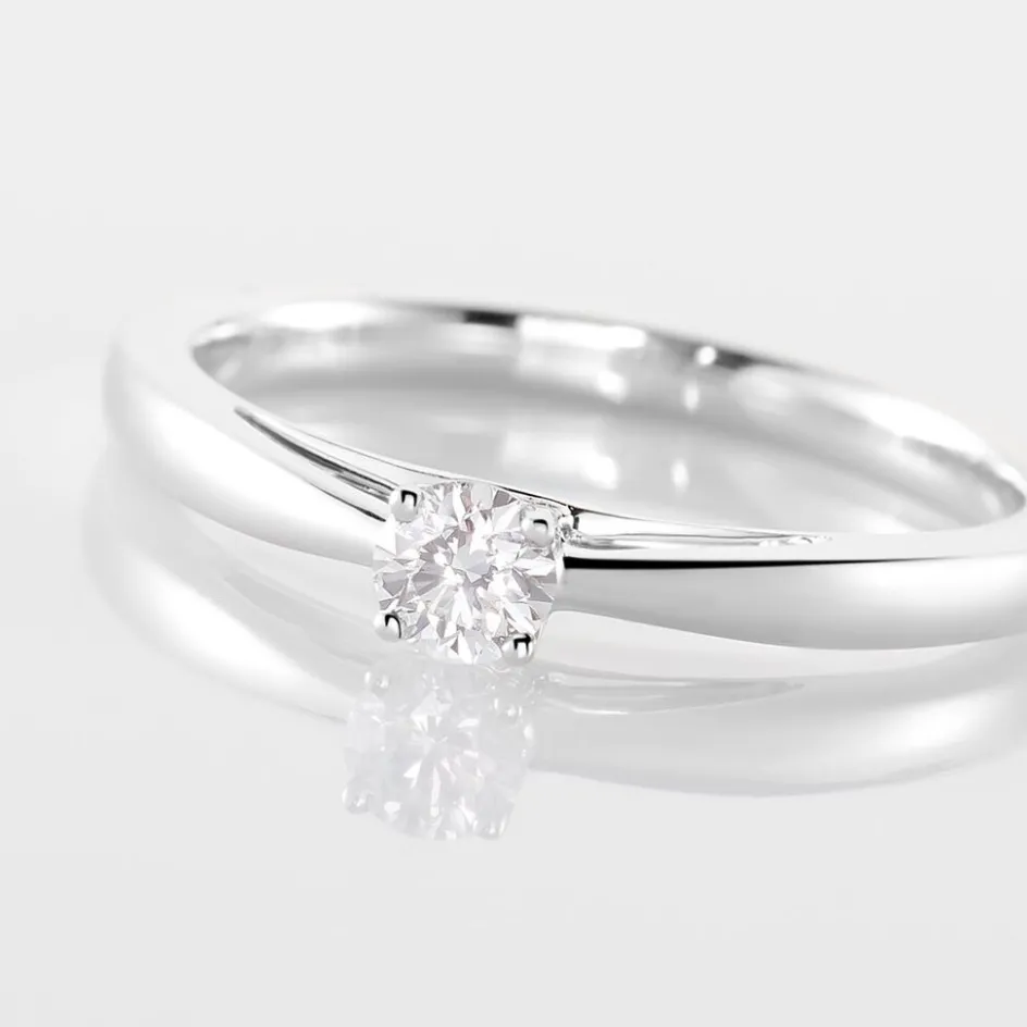 Discount Histoire d'Or Bague Solitaire Iris or blanc diamant