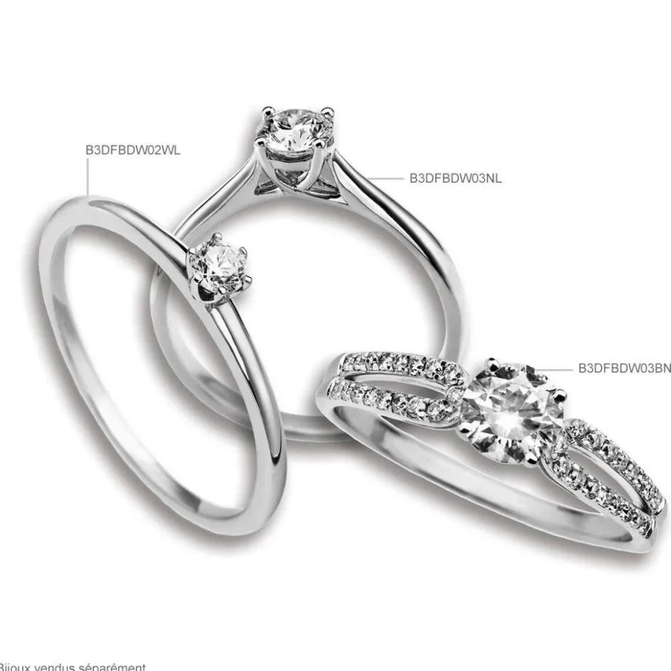 Histoire d'Or Bague Solitaire Katalina or blanc diamant