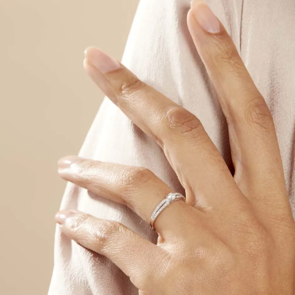 New Histoire d'Or Bague Solitaire Katalina or blanc diamant