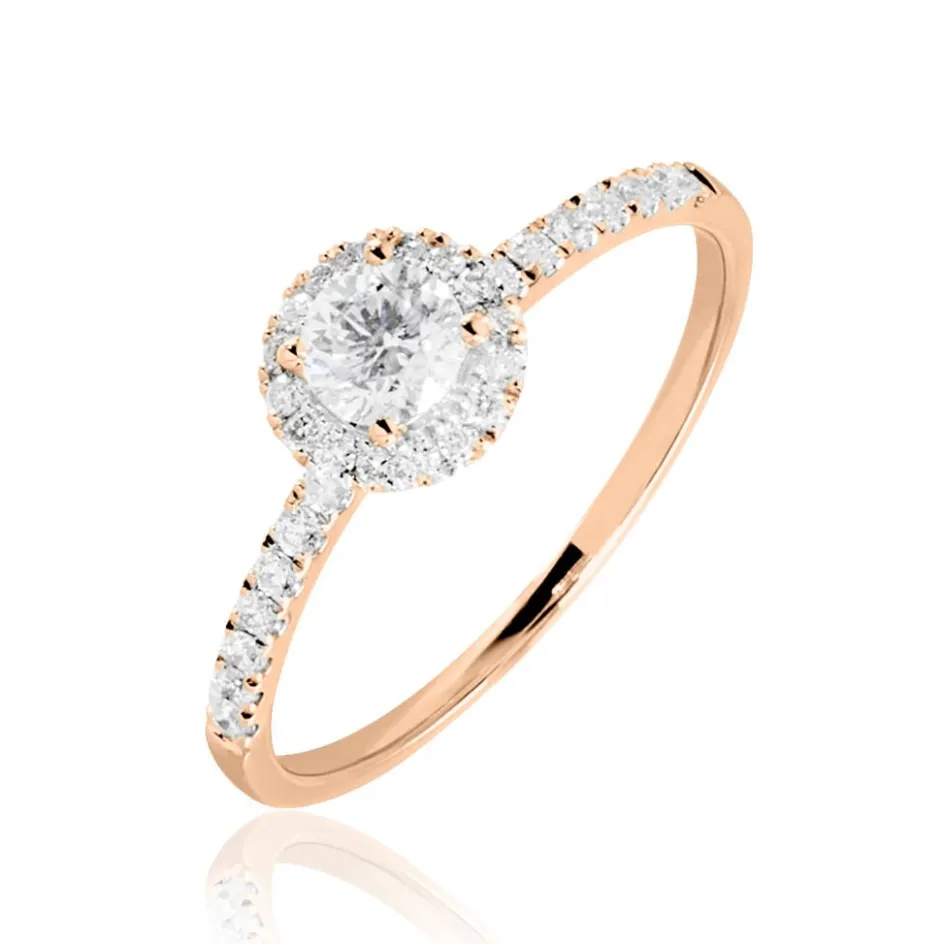 Online Histoire d'Or Bague Solitaire Lena Or Rose Diamant