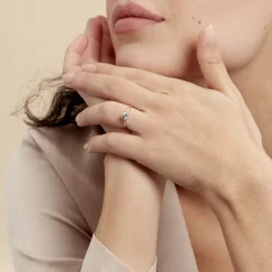 Clearance Histoire d'Or Bague Solitaire Lydia Argent Blanc Oxyde De Zirconium