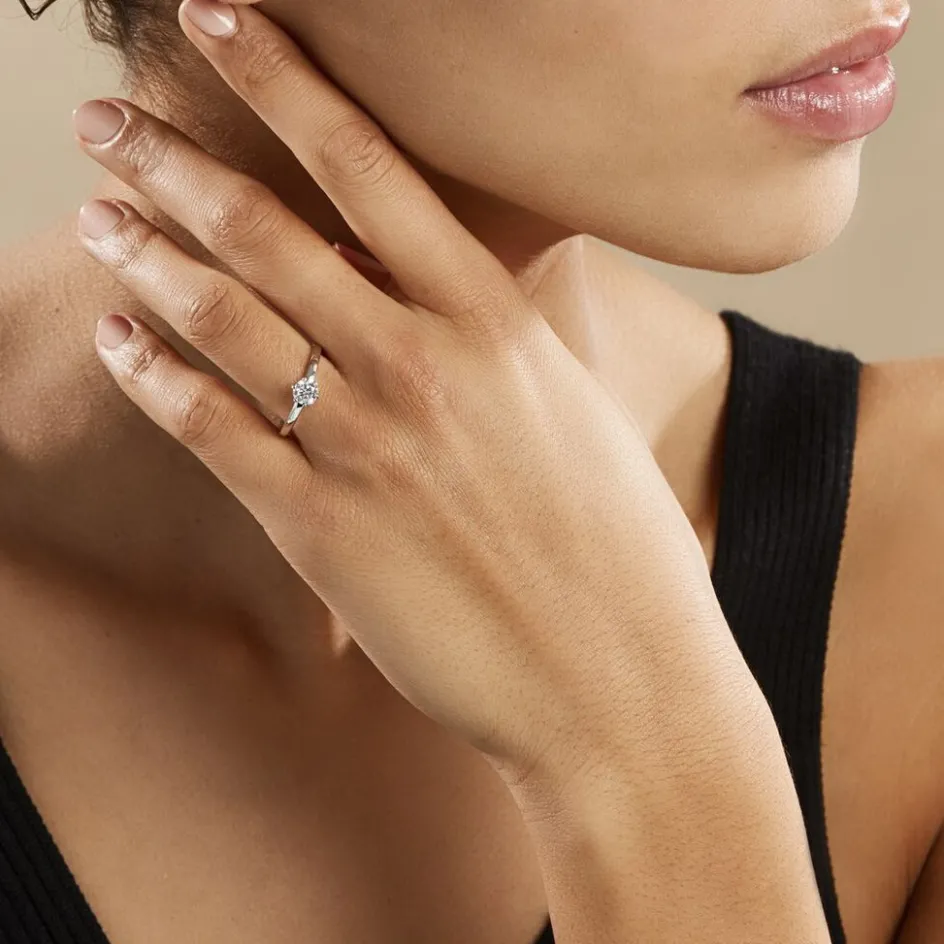Sale Histoire d'Or Bague Solitaire Natalia Or Blanc Diamant Synthetique