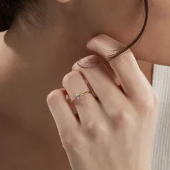 Online Histoire d'Or Bague Solitaire Or Jaune Aphrodite Diamant or jaune diamant blanc