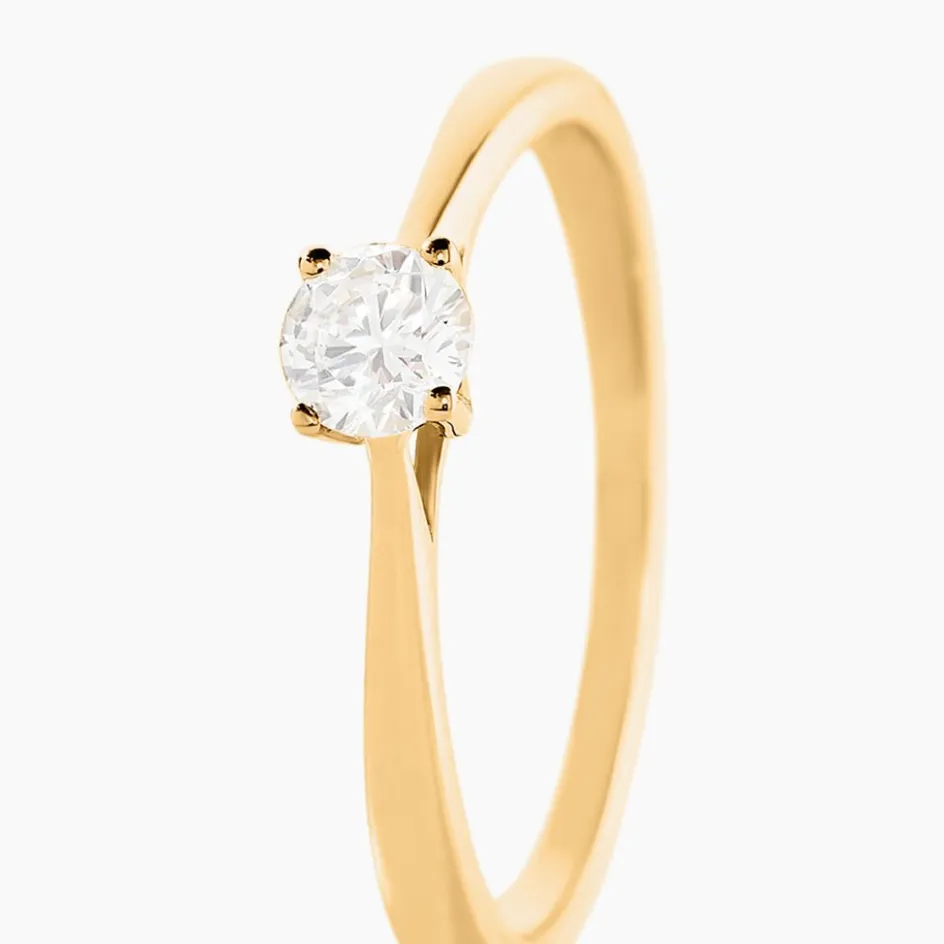 Online Histoire d'Or Bague Solitaire Or Jaune Aphrodite Diamant or jaune diamant blanc