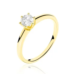 Clearance Histoire d'Or Bague Solitaire Ruken Or Jaune Diamant