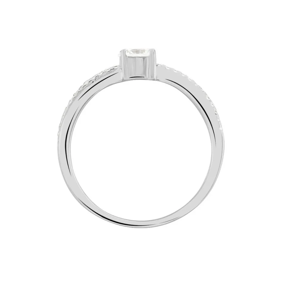 Discount Histoire d'Or Bague Solitaire Sade Argent Blanc Oxyde De Zirconium