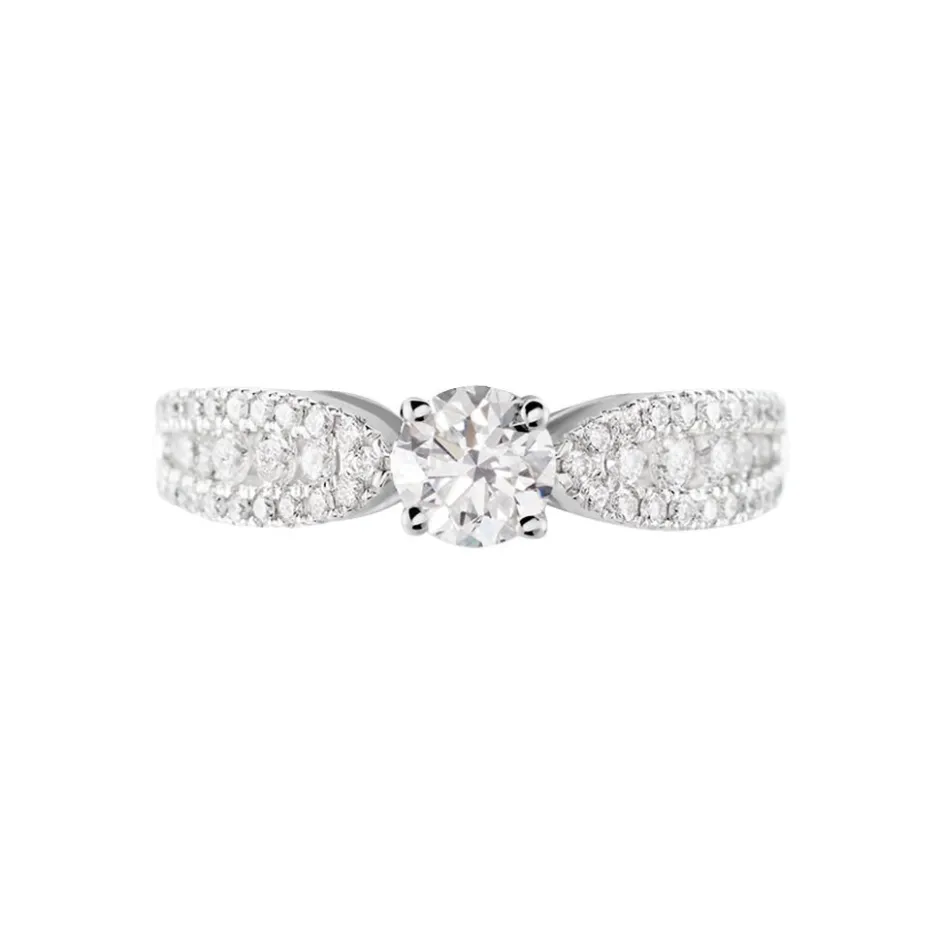 Histoire d'Or Bague Solitaire Stockholm Or Blanc Diamant Synthetique* Bagues|Bagues Avec Pierre