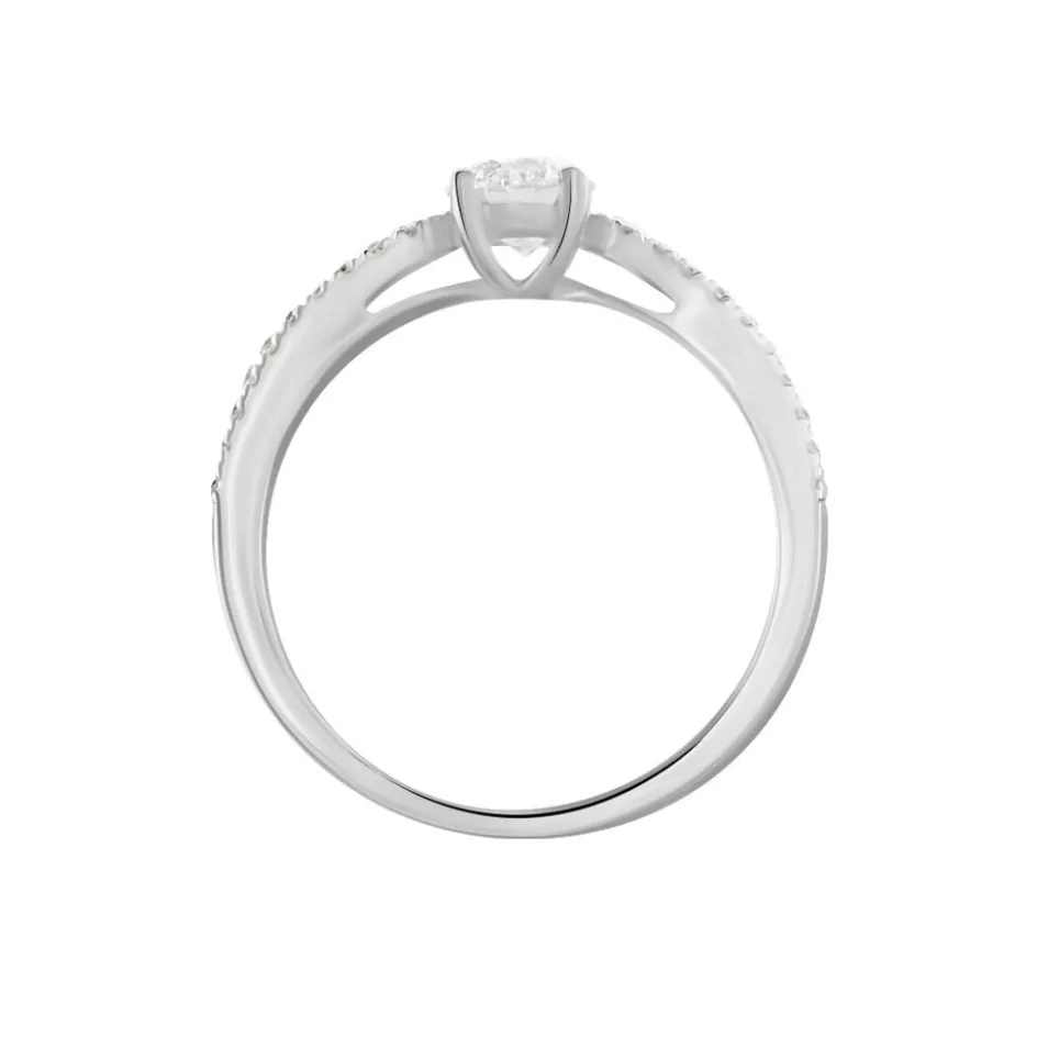 Histoire d'Or Bague Solitaire Stockholm Or Blanc Diamant Synthetique* Bagues|Bagues Avec Pierre