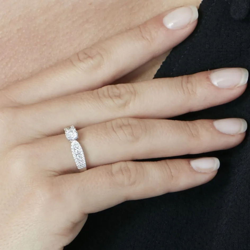 Histoire d'Or Bague Solitaire Stockholm Or Blanc Diamant Synthetique* Bagues|Bagues Avec Pierre