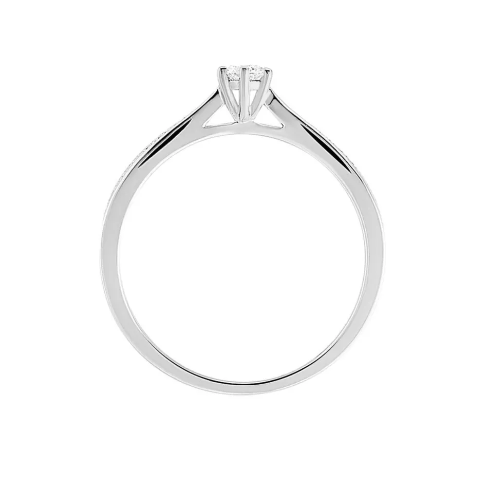 Discount Histoire d'Or Bague Solitaire Symphonie Or Blanc Diamant