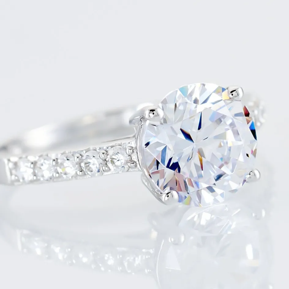 Discount Histoire d'Or Bague Solitaire Terese De Zirconium or blanc oxyde