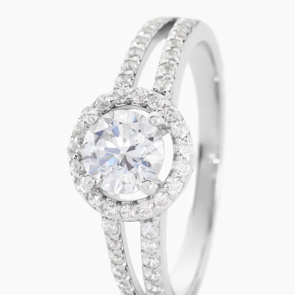 Outlet Histoire d'Or Bague Solitaire Titemae Argent Blanc Oxyde De Zirconium