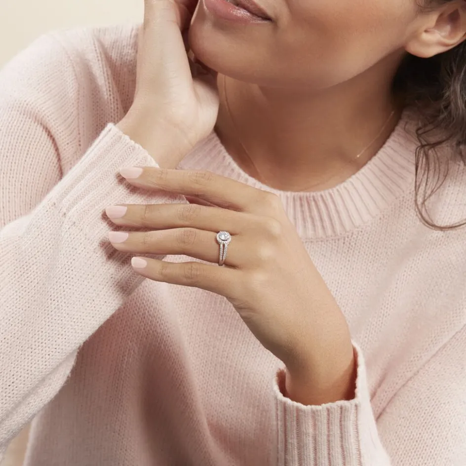 Outlet Histoire d'Or Bague Solitaire Titemae Argent Blanc Oxyde De Zirconium