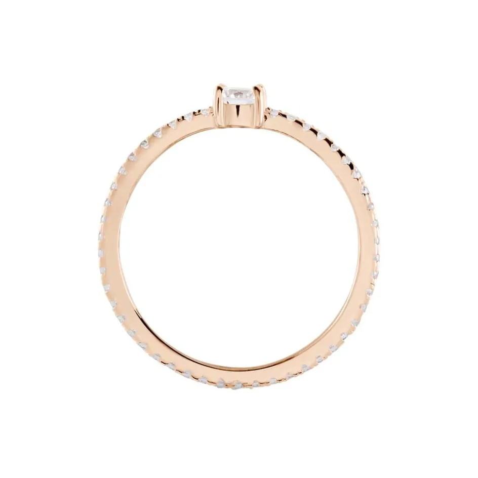 Hot Histoire d'Or Bague Solitaire Ursi De Zirconium argent rose oxyde