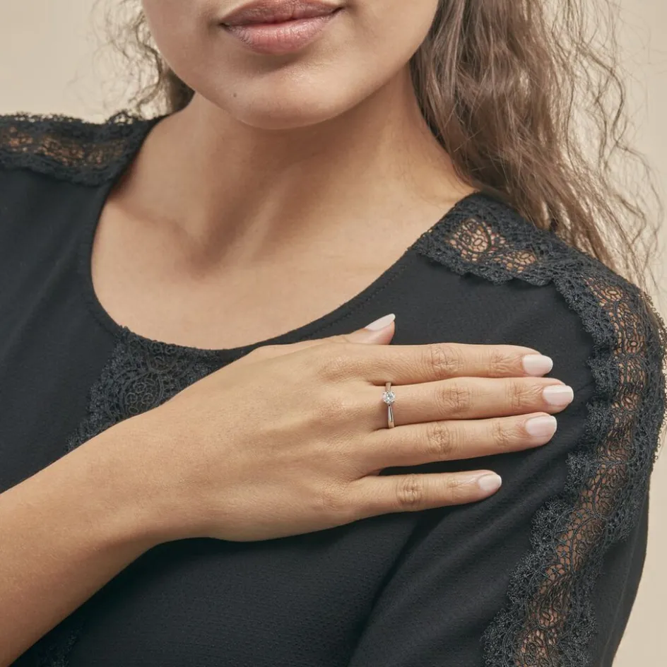 Online Histoire d'Or Bague Solitaire Victoria or blanc diamant