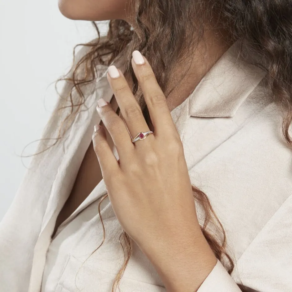 Hot Histoire d'Or Bague Tanissia or jaune rubis