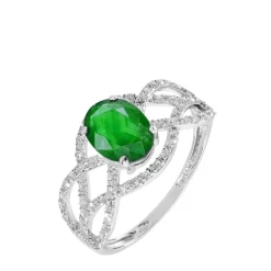 Best Histoire d'Or Bague Tina Or Blanc Emeraude Et Diamant