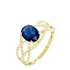 Discount Histoire d'Or Bague Tina Or Jaune Saphir Et Diamant