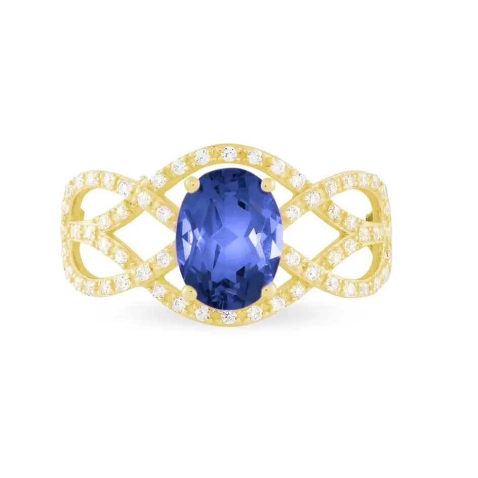 Discount Histoire d'Or Bague Tina Or Jaune Saphir Et Diamant