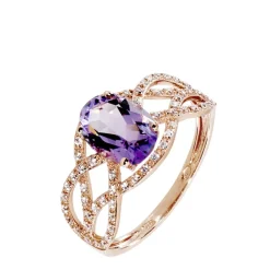 Clearance Histoire d'Or Bague Tina Or Rose Amethyste Et Diamant