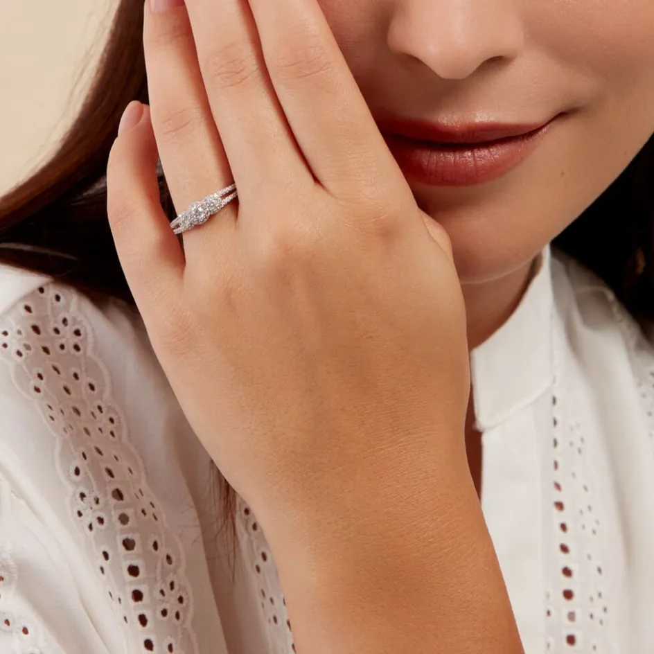 Online Histoire d'Or Bague Titemae Argent Blanc Oxyde De Zirconium