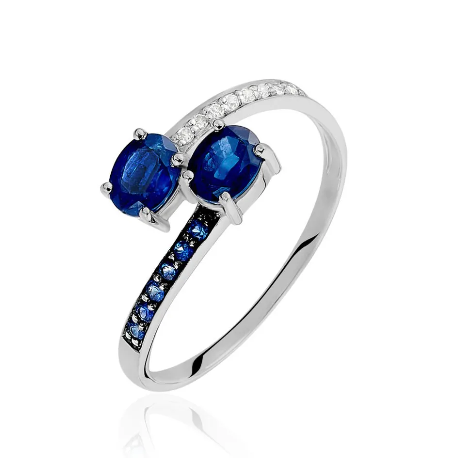 Discount Histoire d'Or Bague Toi Et Moi Or Blanc Saphir Et Diamant