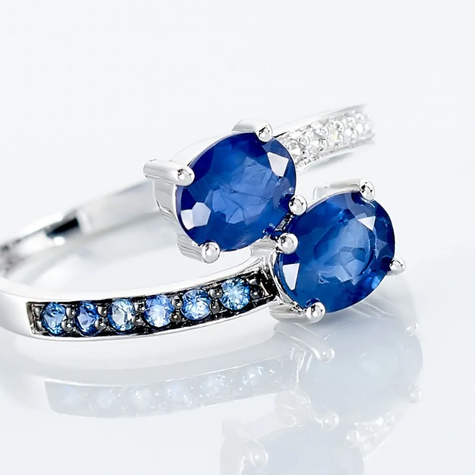 Discount Histoire d'Or Bague Toi Et Moi Or Blanc Saphir Et Diamant