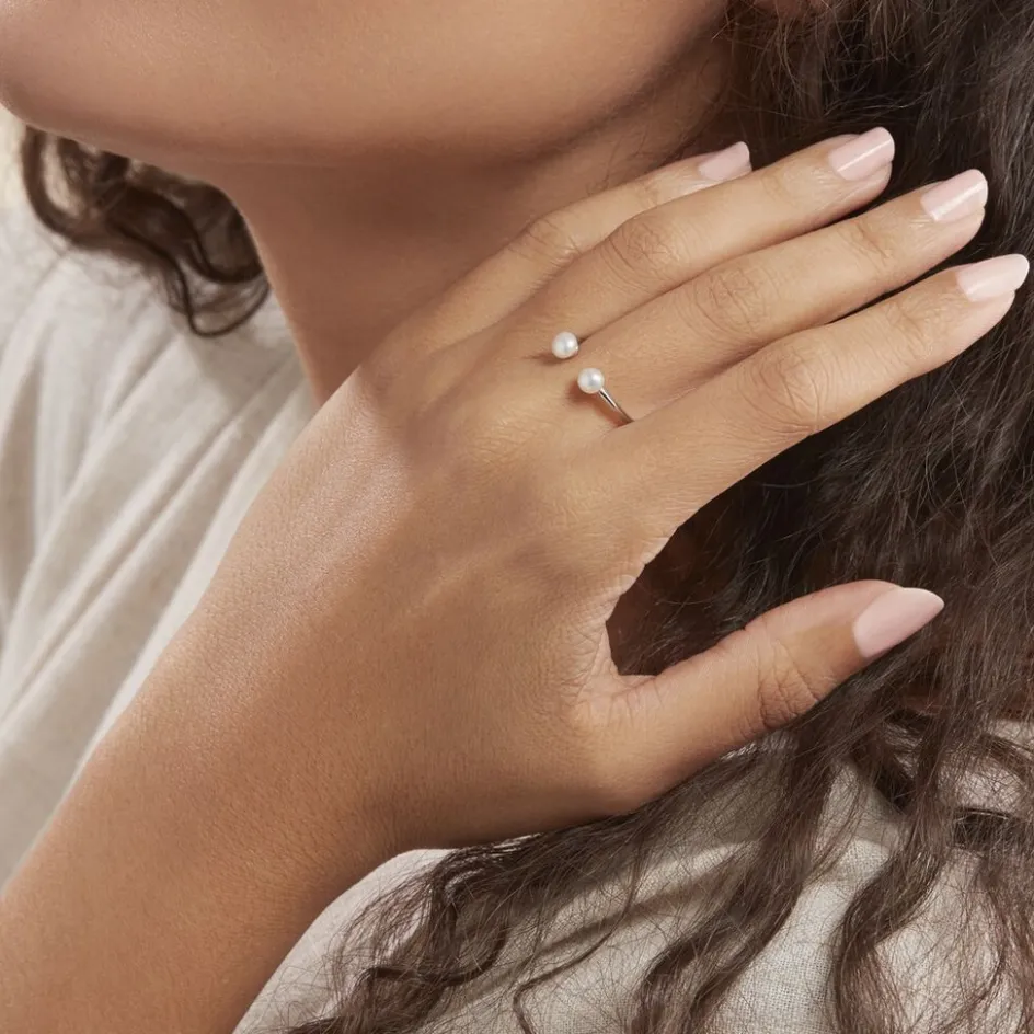 Clearance Histoire d'Or Bague Ull Argent Blanc Perle De Culture