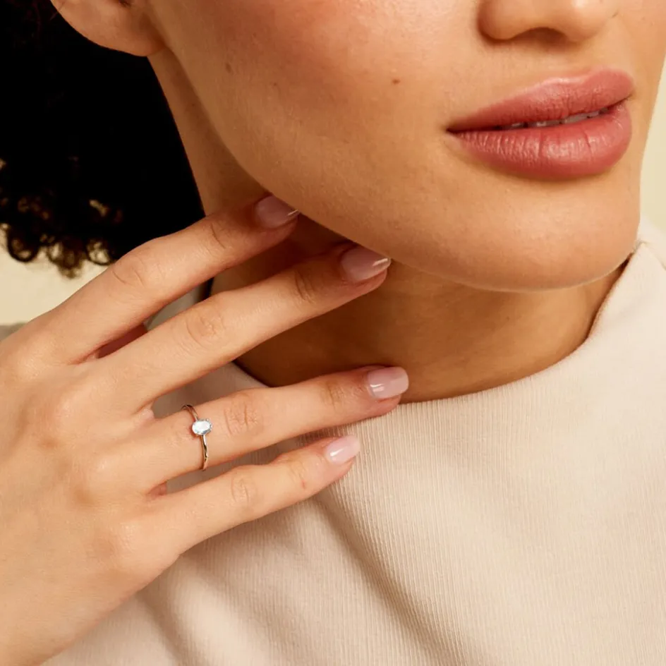 Outlet Histoire d'Or Bague Valentino Or Blanc Topaze or blanc topaze bleu sky