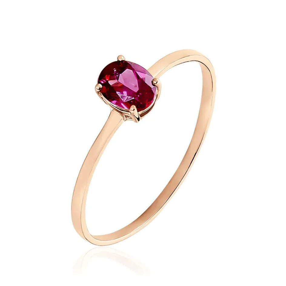 Outlet Histoire d'Or Bague Valentino Or Rose Rhodolite or rose rhodolite rouge