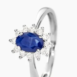 Discount Histoire d'Or Bague Vladimir Or Blanc Saphir Diamants